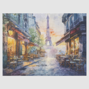 Papel De Seda Acuarela Torre Eiffel Vintage Decoupage