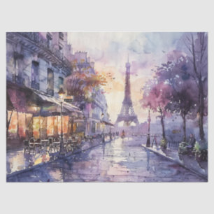Papel De Seda Acuarela Torre Eiffel Vintage Decoupage