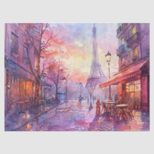 Papel De Seda Acuarela Torre Eiffel Vintage Decoupage