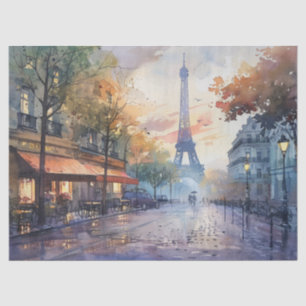 Papel De Seda Acuarela Torre Eiffel Vintage Decoupage