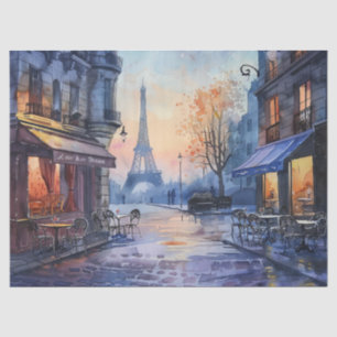 Papel De Seda Acuarela Torre Eiffel Vintage Decoupage