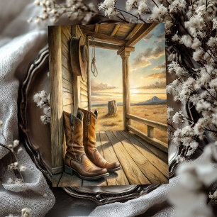 Papel De Seda Acuarela vintage botas de vaquero prairie salvaje 