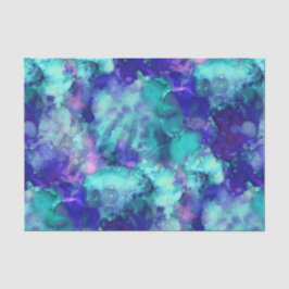 Papel De Seda acuarelas de fantasía azul: