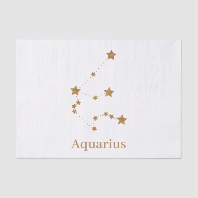 Papel De Seda Acuario de oro del Rótulo Zodiaco moderno | Aire d (Anverso)
