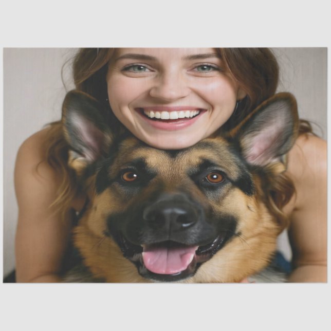Papel De Seda Add German Shepherd Photo Personalize (Anverso)