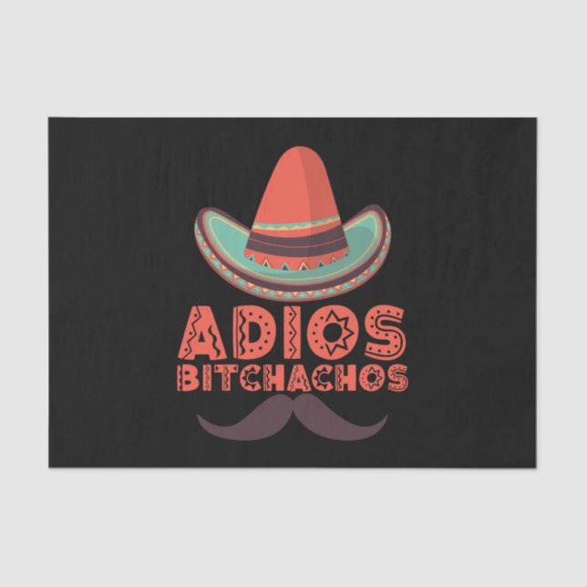 Papel De Seda Adiós bitchachos Sombrero retro Cinco de mayo (Anverso)