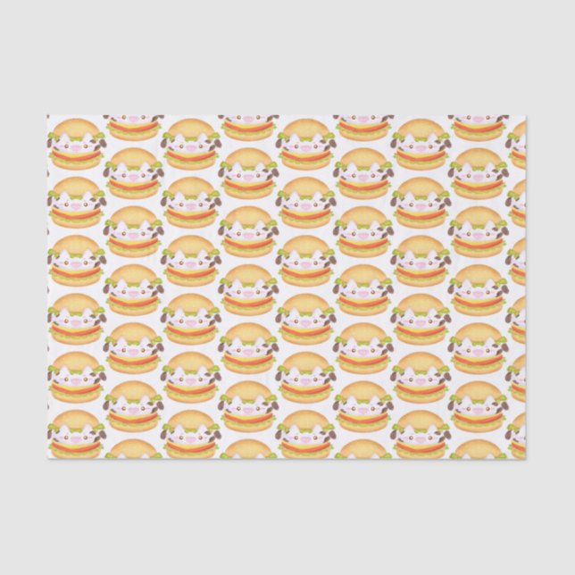 Papel De Seda Adorable Cow Hamburger (Anverso)