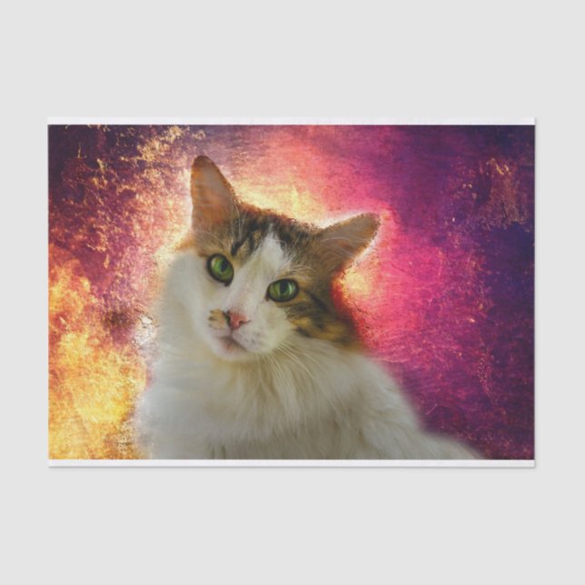 Papel De Seda Adorable Cute Calico Cat (Anverso)