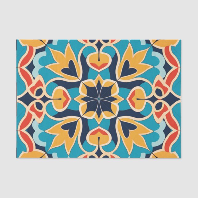 Papel De Seda adorable descomposición de patrones de azulejos ma (Anverso)
