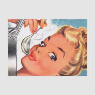 Papel De Seda adorable estilo retro vintage señora cocinar