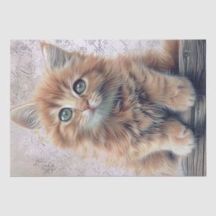 Papel De Seda Adorable Ginger Fluffy Kitten