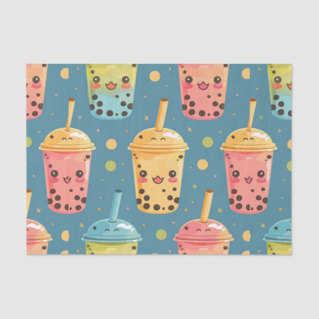 Papel De Seda Adorable Kawaii Boba Bebe Design (Anverso)