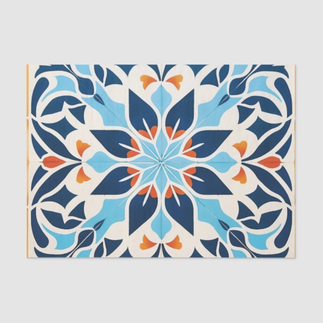 Papel De Seda adorable patrón de azulejos marroquí (Anverso)