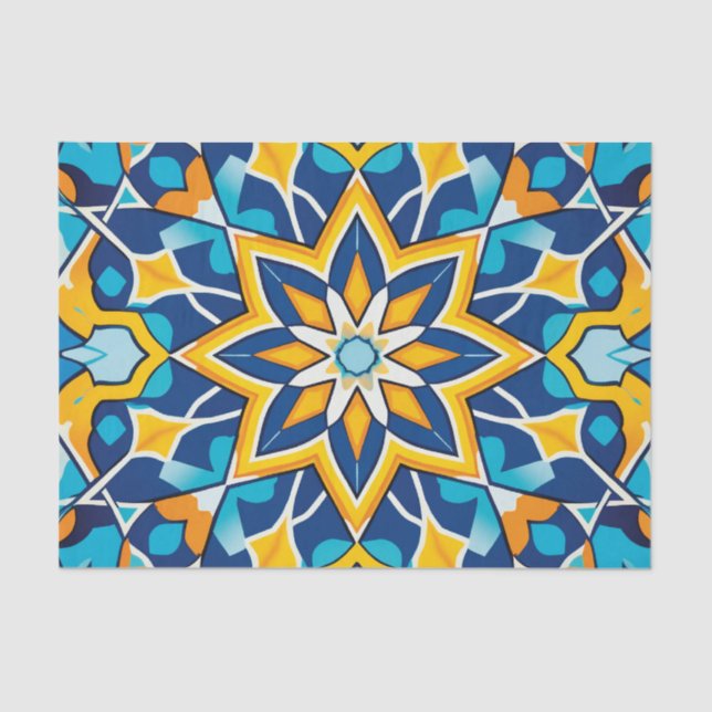 Papel De Seda adorable patrón de azulejos marroquí (Anverso)