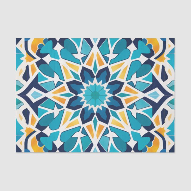 Papel De Seda adorable patrón de azulejos marroquí (Anverso)