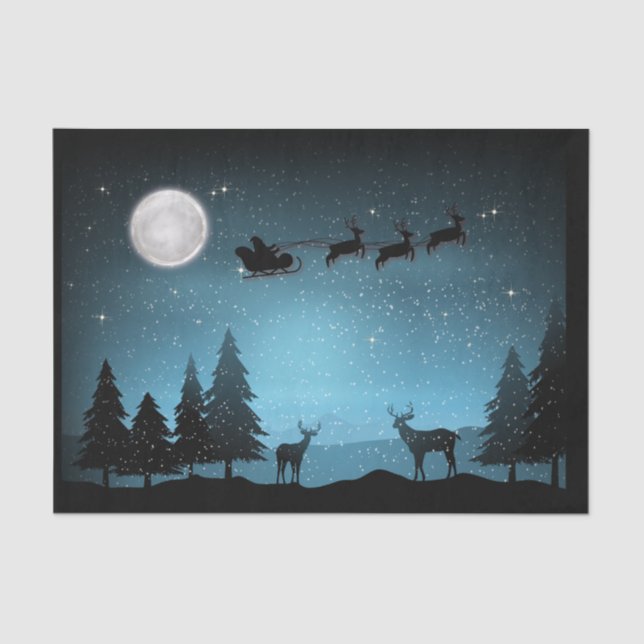 Papel De Seda Adorable Reindeer At Night (Anverso)