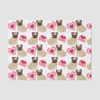 Papel De Seda Adorable Valentine Pugs