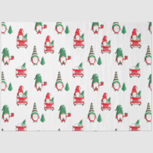 Papel De Seda Adorables gnomos de Navidad árbol en coche rojo