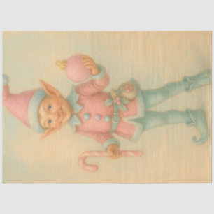 Papel De Seda Adorno de duende de Navidad con decoupage de paste