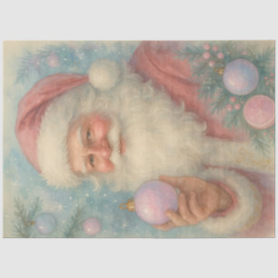Papel De Seda Adorno de Santa decoupage rosa pastel