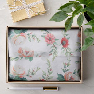 Papel De Seda Adorno Rojo Ladrillo y Rojo Pastel