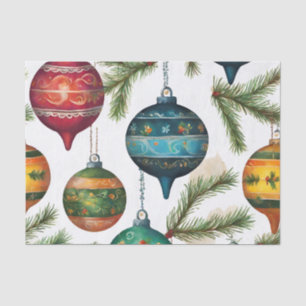 Papel De Seda Adornos colgantes de Navidad pintados vintage