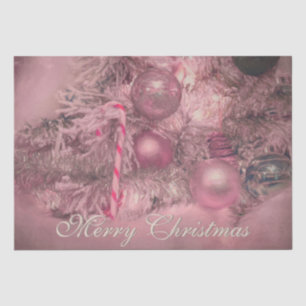 Papel De Seda Adornos Feliz Navidad Rosa Plata Árbol de Fiesta