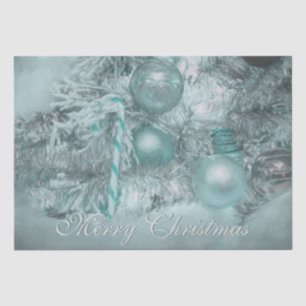 Papel De Seda Adornos Feliz Navidad Verde Turquesa Árbol de Fies