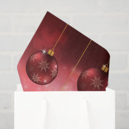 Papel De Seda Adornos Navideños Festivos Rojos Sobre Bokeh Rojo
