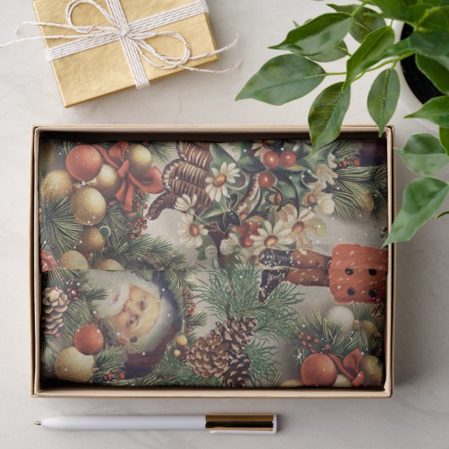 Papel De Seda Adornos Navideños Victorianos Antiguos (Regalo )