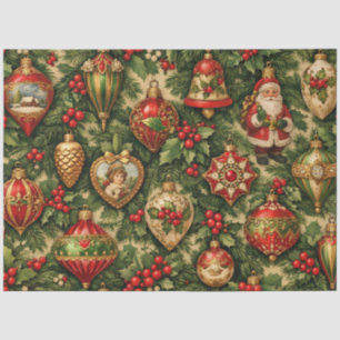 Papel De Seda Adornos Navideños Victorianos Coloridos en el Árbo
