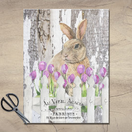 Papel De Seda Aeronave francesa Country Farm Bunny