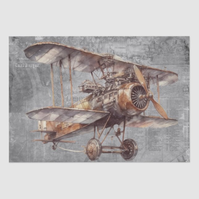 Papel De Seda Aeronaves de Steampunk (Anverso)
