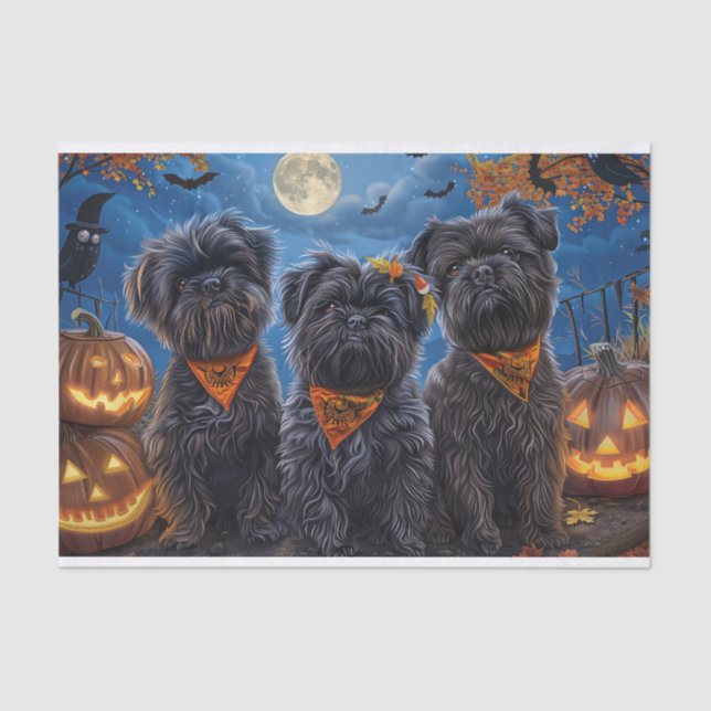 Papel De Seda Affenpinscher Halloween Spooky (Anverso)
