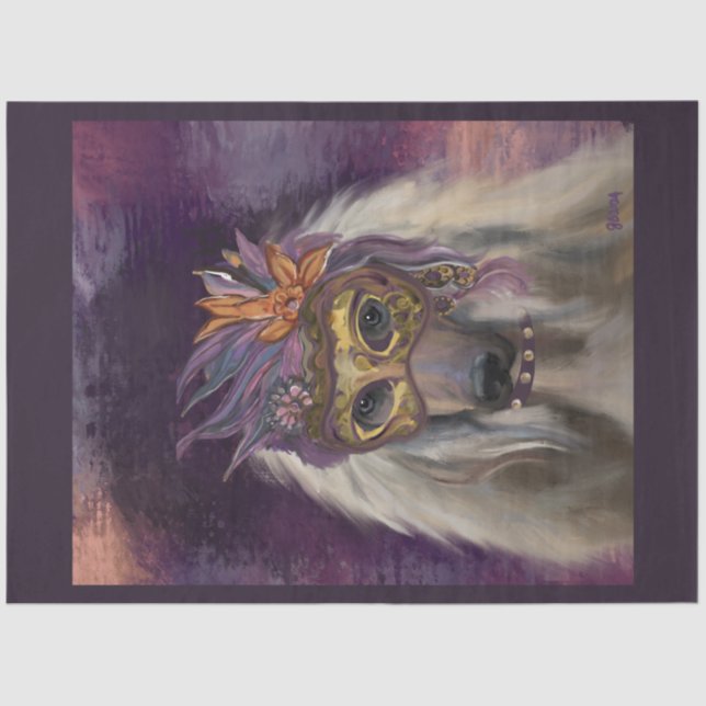 PAPEL DE SEDA AFGHAN HOUND (Anverso)