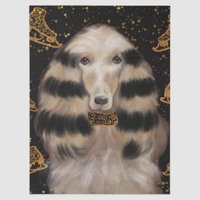 PAPEL DE SEDA AFGHAN HOUND GOLD  (Anverso)