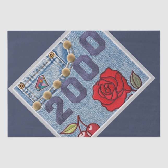 Papel De Seda Afiche de época 2000 Cumpleaños o Reunión (Anverso)