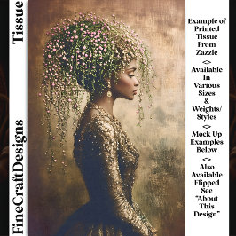 Papel De Seda African American Woman, Floral DW7R Decoupag