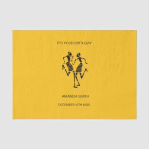Papel De Seda Africana, Silhouette Joy Dance Naranja Cumpleaños