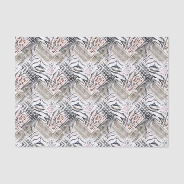 Papel De Seda Africano, combo, cuero, tigre, Jaguar, manchado, (Anverso)