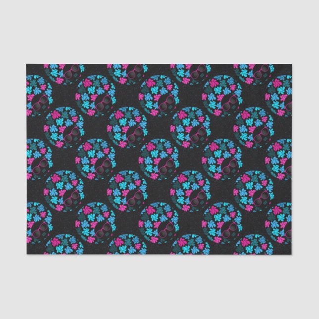 Papel De Seda Afro Diva Turquesa y Rosa Caliente (Anverso)