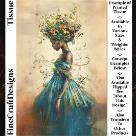 Papel De Seda Afroamericana Femenina Etérea CZ4L Decoupage