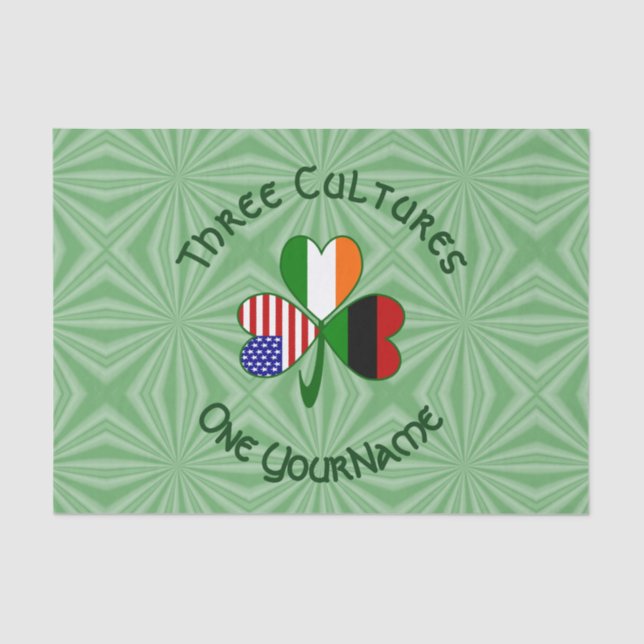 Papel De Seda Afroamericano irlandés USA banderas Shamrock perso (Anverso)