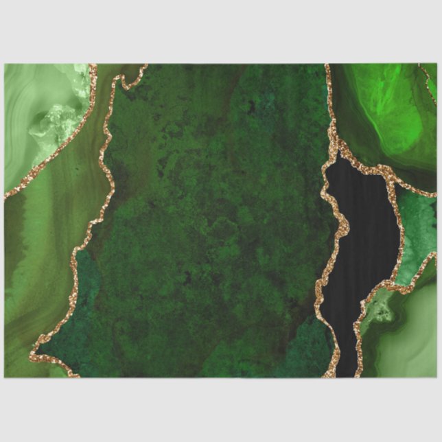 Papel De Seda Agalita brillo falso verde y dorado (Anverso)