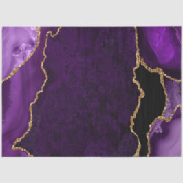 Papel De Seda Ágata Brillante Falsa de Oro y Púrpura