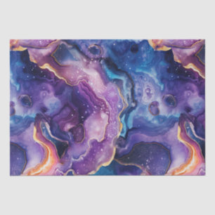 Papel De Seda Ágata Celeste Patrón de Piedra Abstracta Cósmica