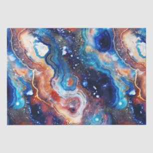 Papel De Seda Ágata Celestial Patrón de Piedra Cósmica Ardient