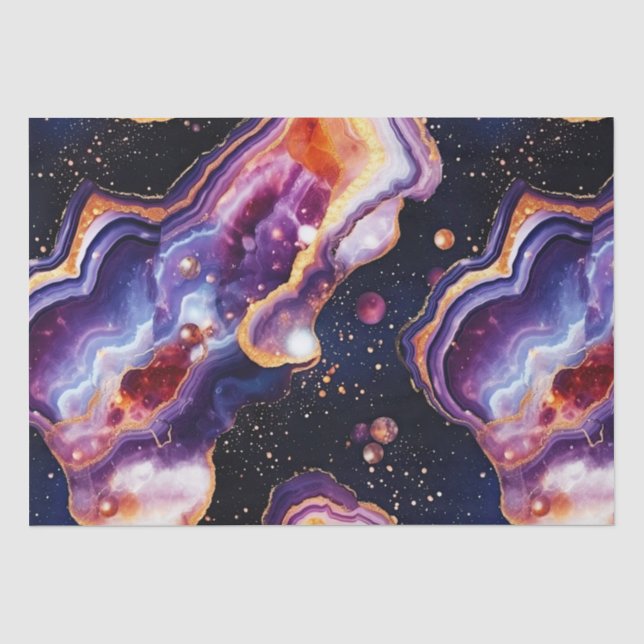 Papel De Seda Ágata Celestial | Piedra Galaxia Cósmica (Anverso)