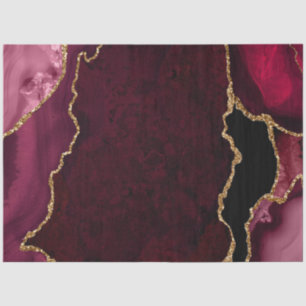 Papel De Seda Ágata de brillo falso rojo y dorado