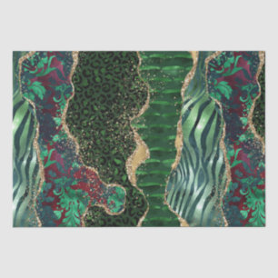 Papel De Seda Ágata de la selva   Patrón de geoda de impresión a